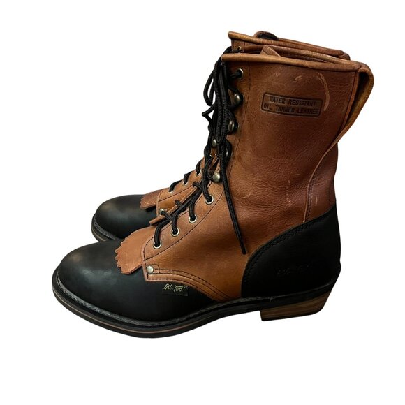 Ad Tec Packer Work Boots Mens 11 Used Oil Tanned Leather 9” Western - Picture 3 of 16